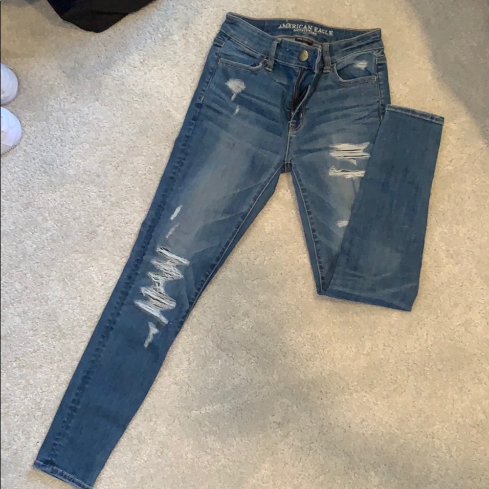 American Eagle skinny ripped jeans